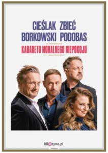 Plakat programu Kabaretu Moralnego Niepokoju 100 procent